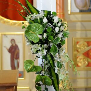 Λαμπάδες Γάμου με εκπληκτικά λουλούδια εισαγωγής